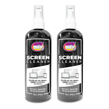 Quick ‘n Brite Screen Cleaner.  Non-Toxic Cleaning Spray for TV, Computers, Laptops, Smartphones and Electronic Cleaning, 16 Fl oz (Pack of 2)
