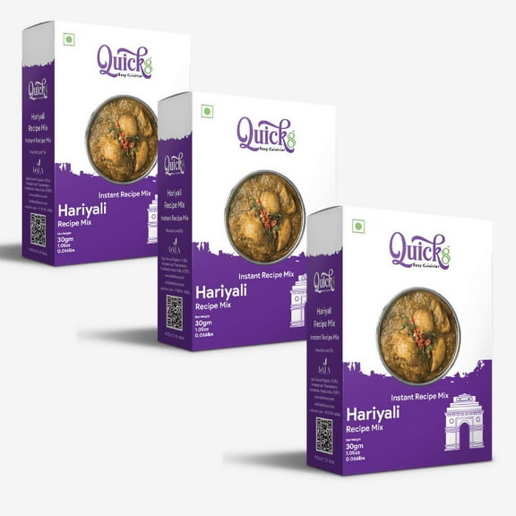 Quick8 Hariyali Curry Spices Recipe Mix Indian Masala 30grm (3 Packs)