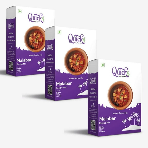 Quick8 Malabar Curry Spices Recipe Mix India Masala 30grm (3 Packs)