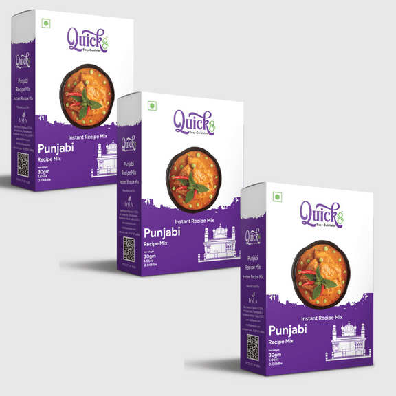 Quick8 Punjabi Curry Mix Indian Masala 30grm 3Pack