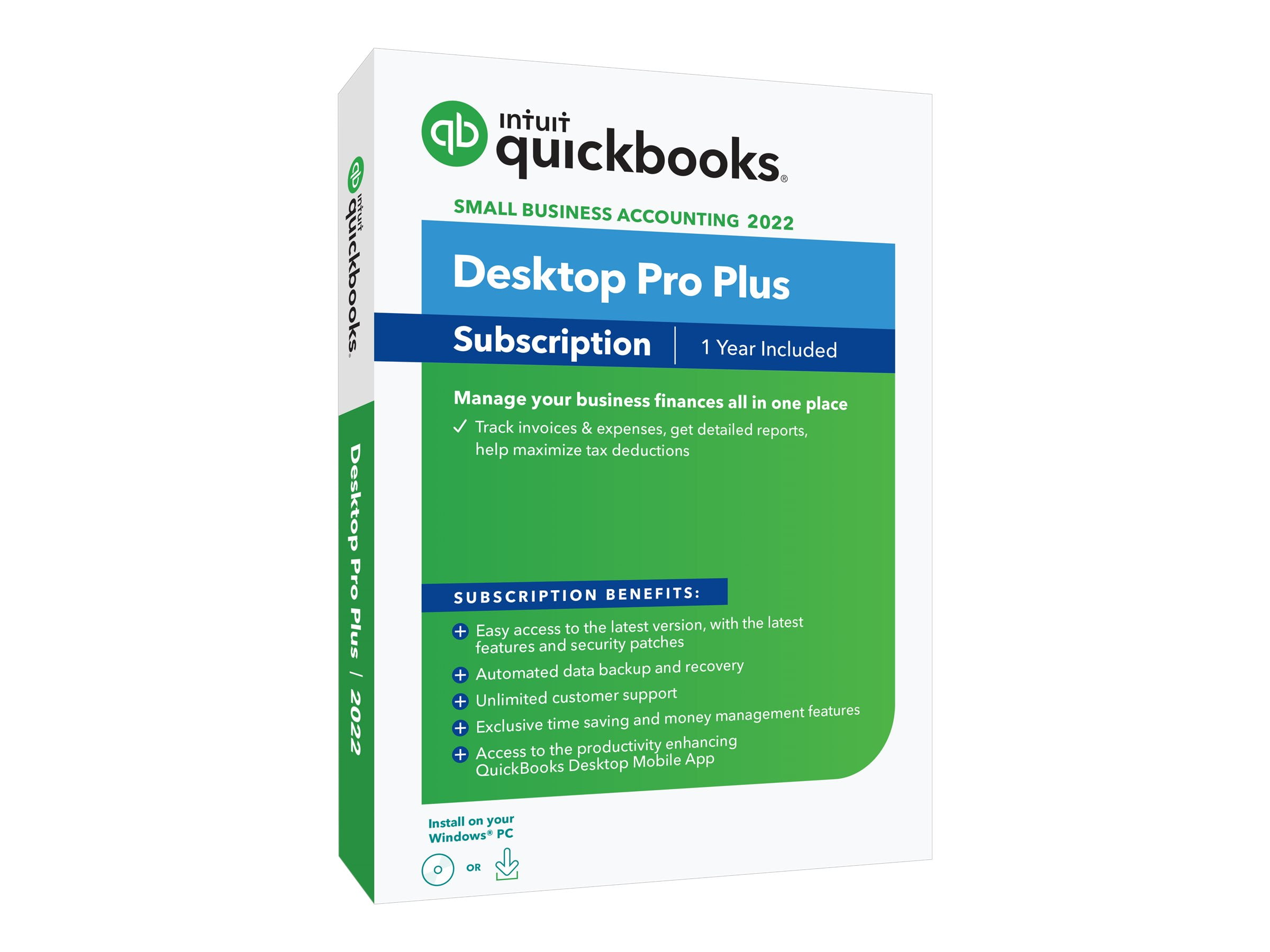 QuickBooks Desktop Pro Plus 2022 Box pack (1 year) + 1 Year Support