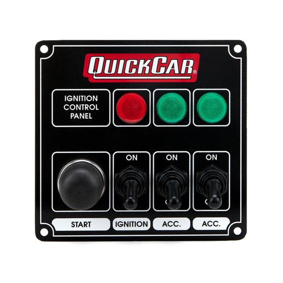 QuickCar 50-825 3 Switch Black Plate Ignition Control Panel