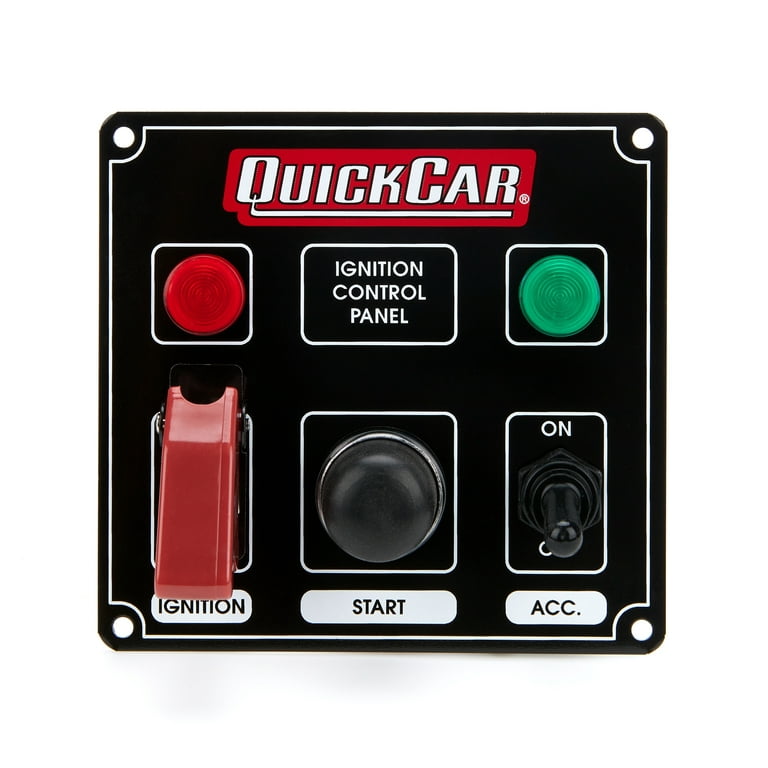 QuickCar Ignition Panel Black w/2 Acc. & Lights QuickCar Ignition Panel Black w/2 Acc. & Lights