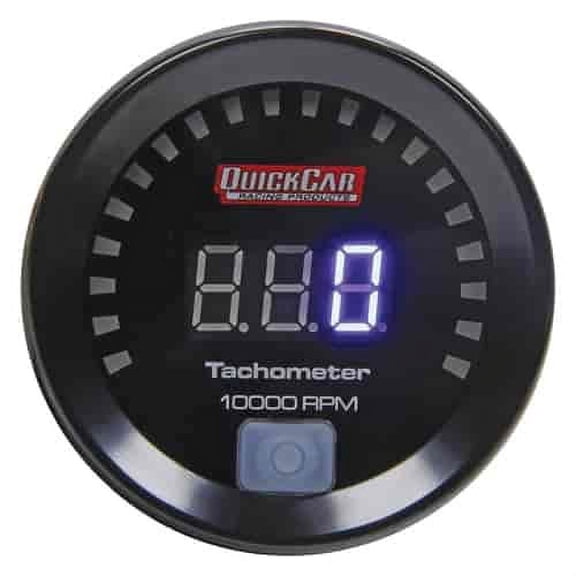 QuickCar Racing 67-001 Digital Tachometer 0-10 000 RPM 2-1/16 Diameter Includes