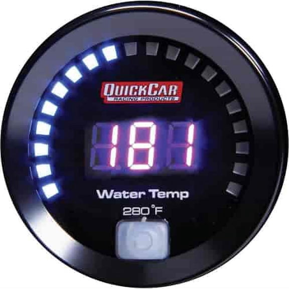 QuickCar Racing 67-006 Digital Water Temp Gauge 100 -280 F. 2-1/16 Diameter Incl