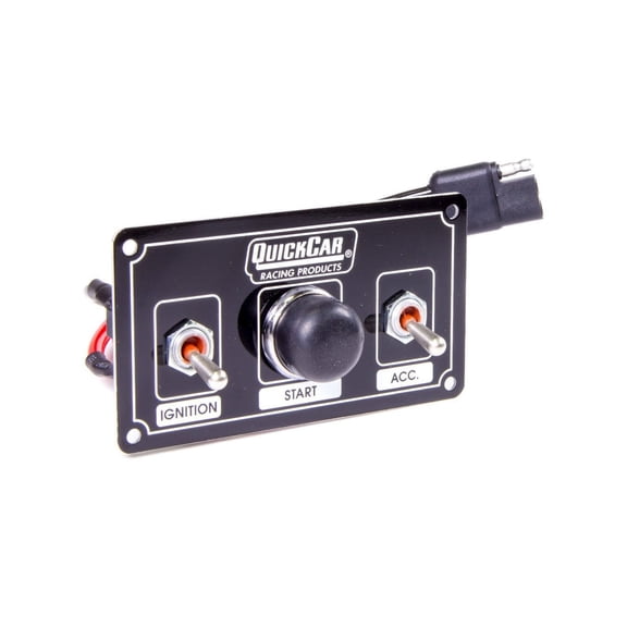 QuickCar Racing Products 50-820 Ignition Panel Black W/Weatherproof Switches