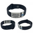 thumbnail image 1 of QuickClip Custom Engraved Medical Alert ID Bracelet, Free Shipping - Black, 1 of 6