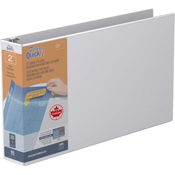 QuickFit 94030 - Ledger D-Ring Binder, White, 2"
