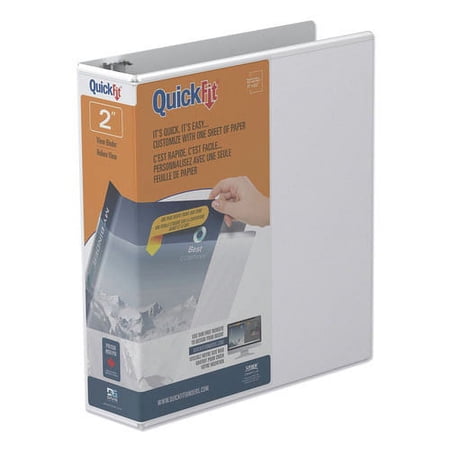 QuickFit® View 3-Ring Binder, 2" Round Rings, White