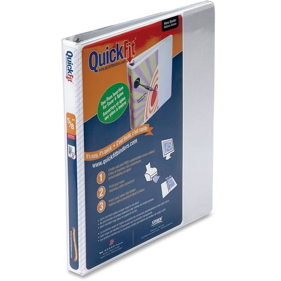 QuickFit, STW87000, D-Ring View Binders, 1 Each, White