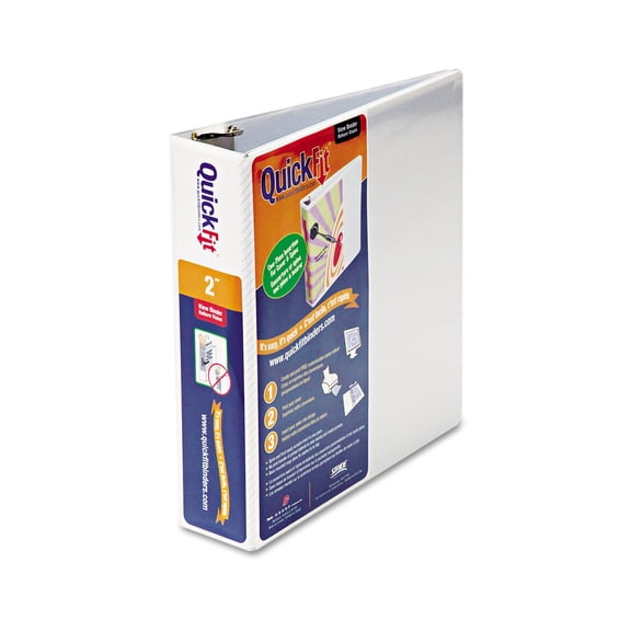 QuickFit, STW88030, Round Ring Unique Design Binder, 1 Each, White