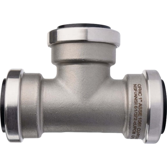 QuickFitting 1 In. x 1 In. x 1 In. Push-to-Connect Stainless Steel Tee SS834R