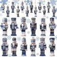 thumbnail image 1 of QuickGo Blue And White Ceramics Style Nutcracker for Christmas Tree And Fireplace Decoration, Wooden Nutcrackers Hanging Ornaments for Xmas Home Holiday Party Decor, 1 of 4