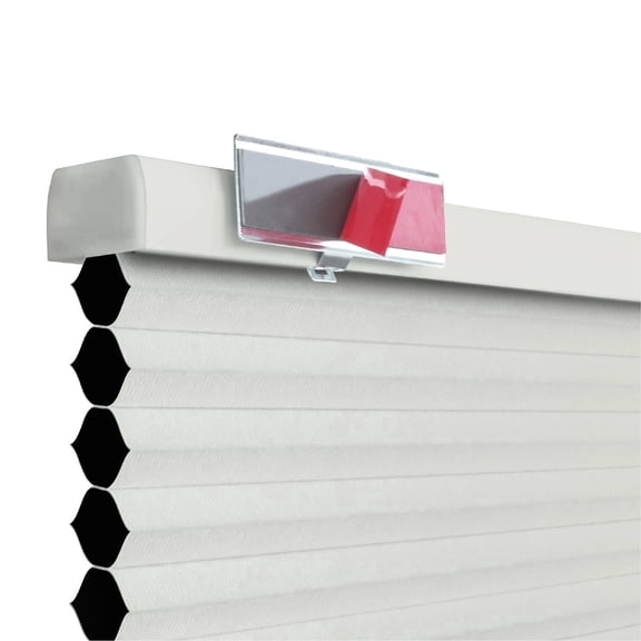 Regal Estate QuickInsta PeelMount Cordless Blackout Recycled Polyester Honeycomb Window Shades, Off-White 33" x 64"