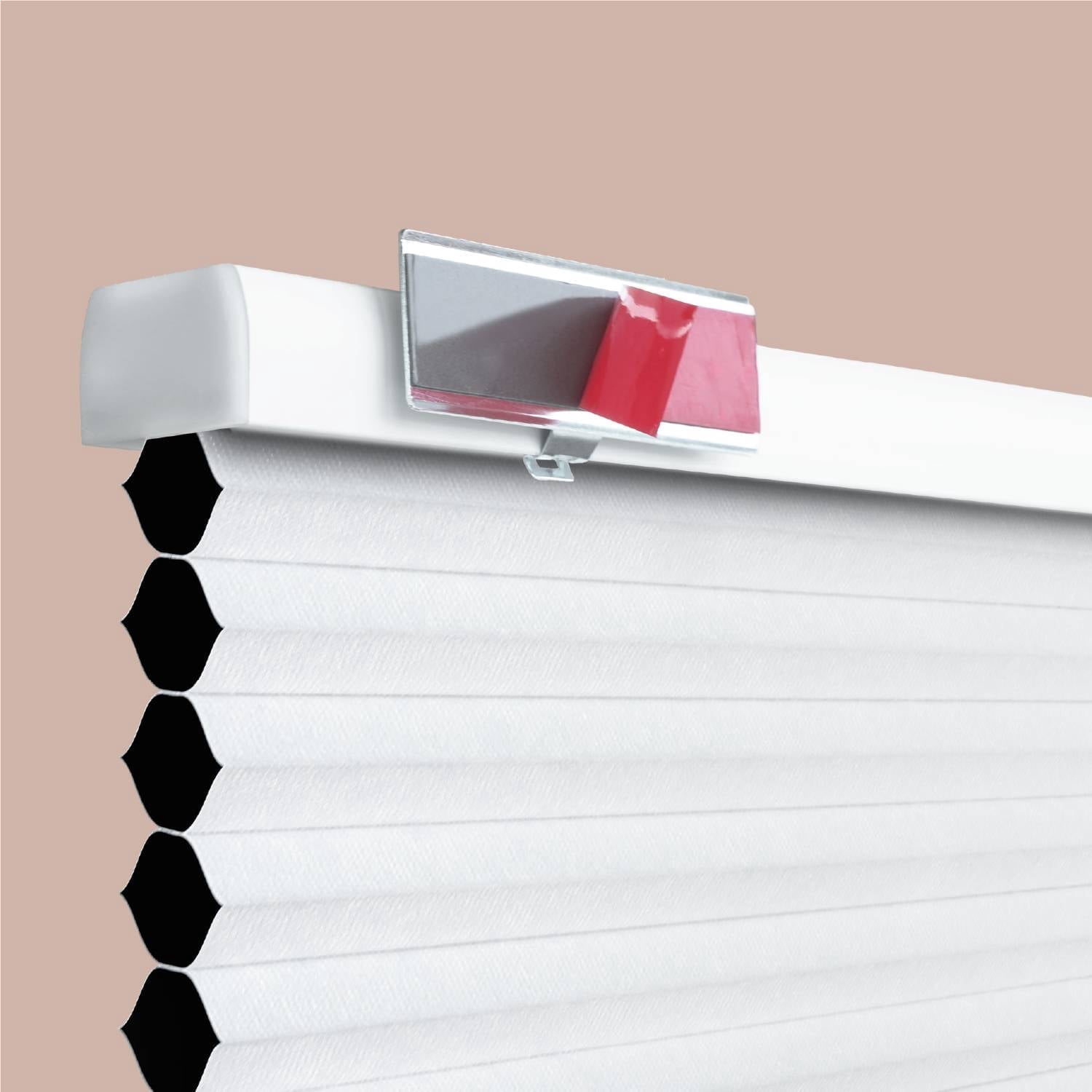 REGAL estate QuickInsta PeelMount No Drill No Tool Cordless 1.5" Blackout Cellular Shades, 38.5"W x 72"H, White