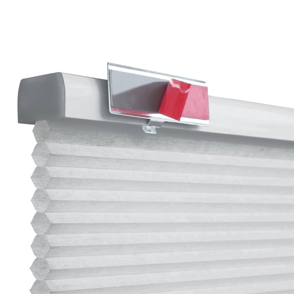 REGAL estate QuickInsta PeelMount No Drill No Tool Cordless 1" Light Filtering Cellular Shade, 21"W x 72"H, Light Gray