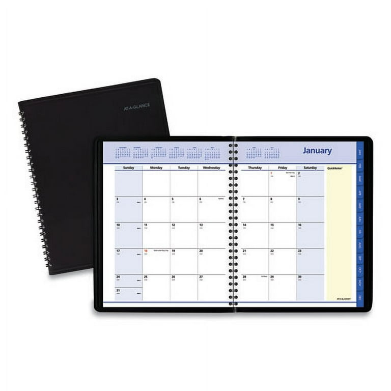 QuickNotes Monthly Planner, 8.75 x 7, Black Cover, 12-Month (Jan to Dec): 2024 QuickNotes Monthly Planner, 8.75 x 7, Black Cover, 12-Month (Jan to Dec): 2024