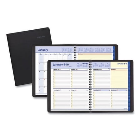 QuickNotes Weekly Block Format Appointment Book, 10 x 8, Black Cover, 12-Month (Jan to Dec): 2026 | Bundle of 5