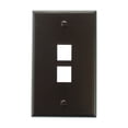 thumbnail image 1 of Leviton 41080-2BP QuickPort Wallplate, Single Gang, 2-Port, Brown, 1 of 2