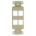 thumbnail image 1 of Leviton 41644-I QuickPort Decora Insert, 4-Port, Ivory, 1 of 2