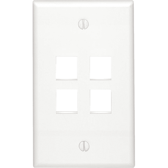 Leviton Single-Gang Wallplate in White — UL Listed for US Residential Electrical Code Compliance, Drop-in NEC-Standard Wiring
