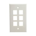 thumbnail image 1 of Leviton QuickPort Single-Gang 6-Port Wallplate - Mounting Plate - Almond, 1 of 3