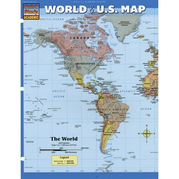 QuickStudy BarChart: World & US Map
