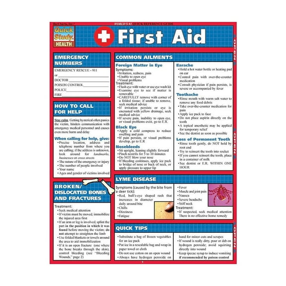 QuickStudy Laminated First Aid & CPR Reference Set  8.5" x 11" (9781423227595) 9781423231608