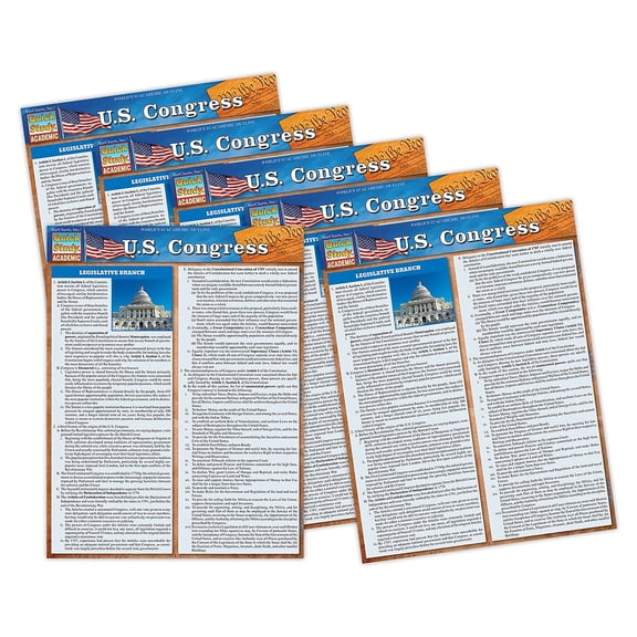 QuickStudy Laminated Study Guide U.S. Congress 6/Pack (QS-9781423251217)