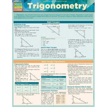 QuickStudy | Trigonometry Laminated Study Guide [233220]