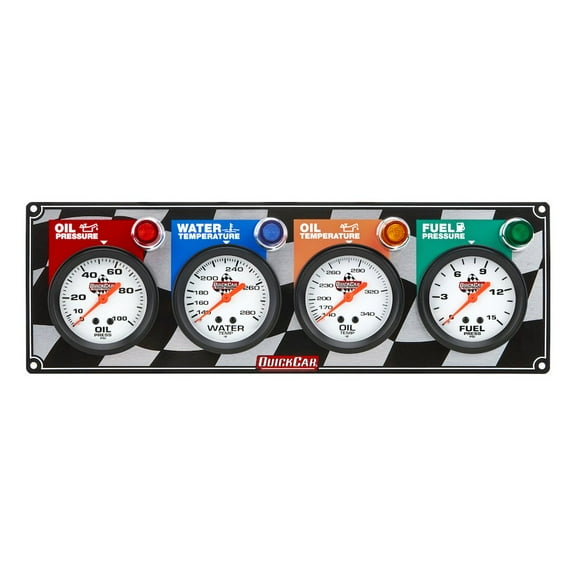 Quickcar Racing Products 4 Gauge Panel OP/WT/OT/ FP
