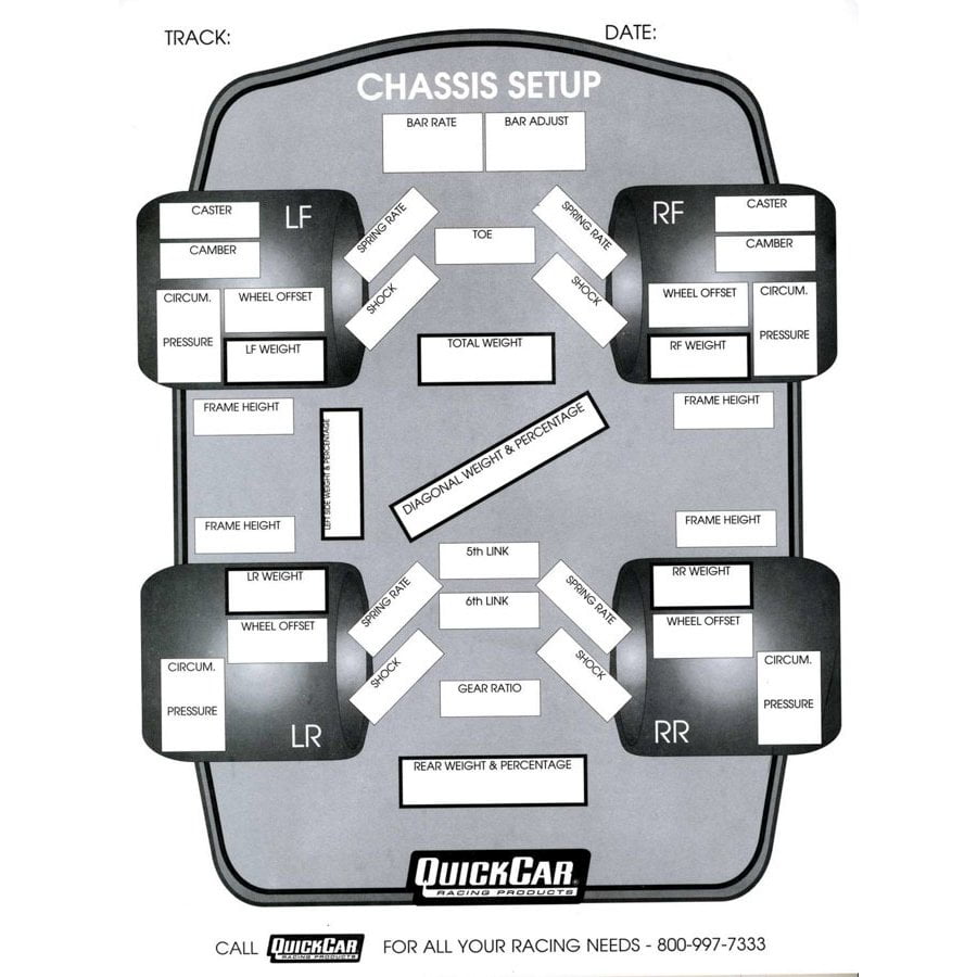 Quickcar Racing Products Chassis Set-Up Forms (50 PK) - Walmart.com