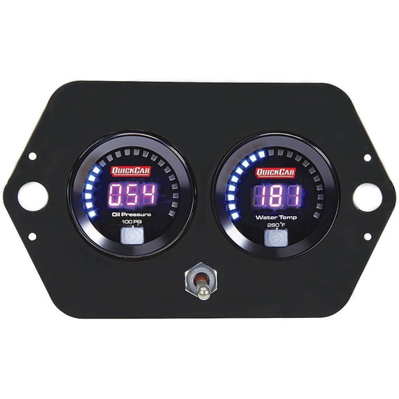 Quickcar Racing Products Digital 2-Gauge Panel Open Wheel OP/WT w/Batt
