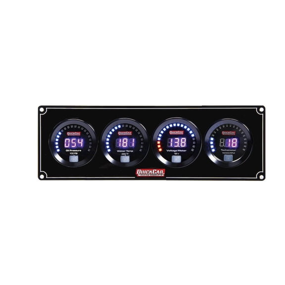 Quickcar Racing Products Digital 3-1 Gauge Panel OP/WT/Volt w/Tach
