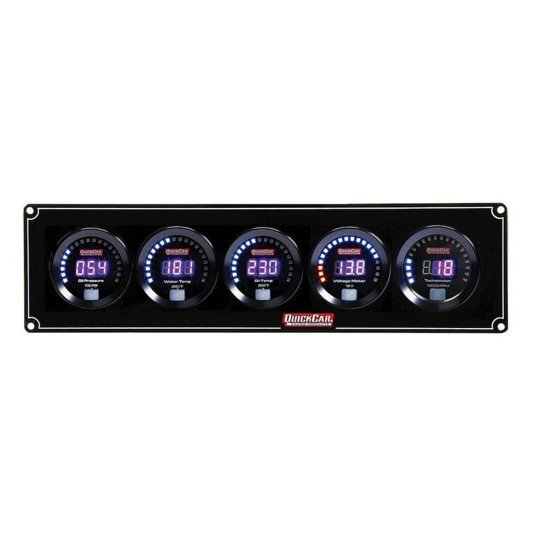 QuickCar Digital 4-1 Gauge Panel OP/WT/OT/Volt w/Tach QuickCar Digital 4-1 Gauge Panel OP/WT/OT/Volt w/Tach