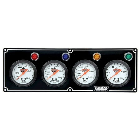 Quickcar Racing Products 4 Gauge Panel OP/WT/OT/ FP Black