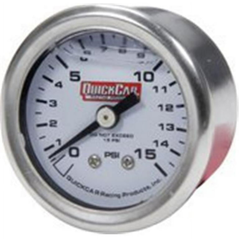 QuickCar Pressure Gauge 0-15 PSI 1.5 QuickCar Pressure Gauge 0-15 PSI 1.5