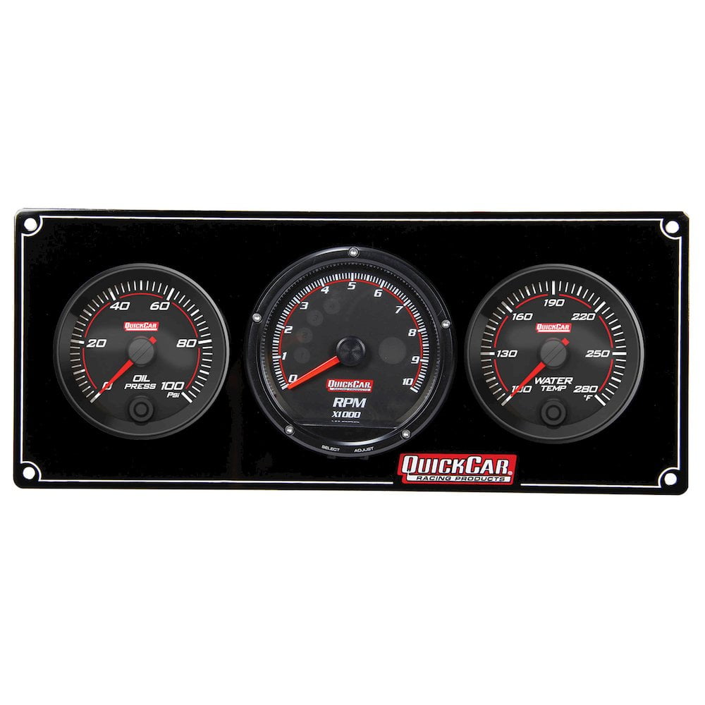 QuickCar Redline 3-1 Gauge Panel OP/WT/Volt w/2-5/8 QuickCar Redline 3-1 Gauge Panel OP/WT/Volt w/2-5/8