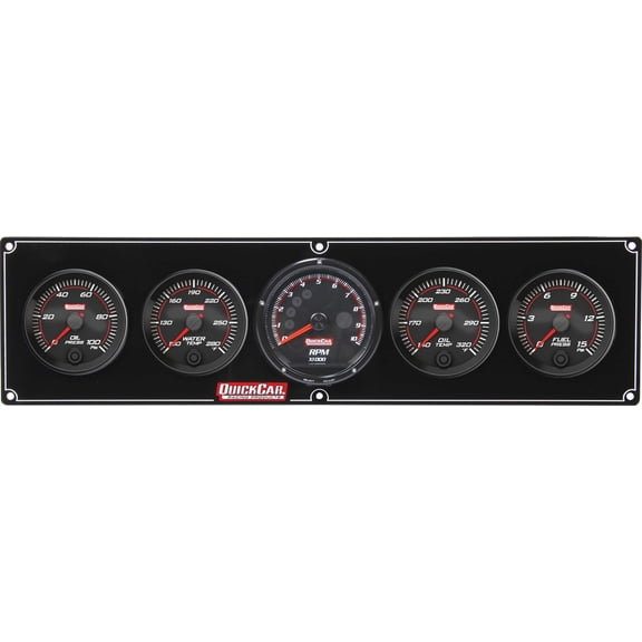 Quickcar Racing Products Redline 4-1 Gauge Panel OP/WT/OT/FP w/Recall Tac QRP69-4051