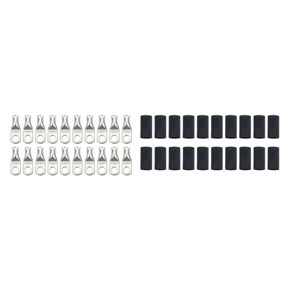 Quickcar Racing Products Ring Terminal 1/4in 8 Ga w/Heat Shrink 20pk