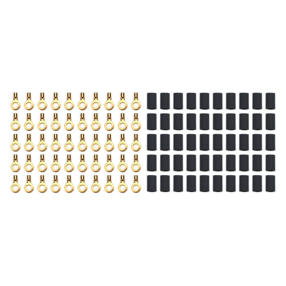 Quickcar Racing Products Ring Terminal #10 14-16 Ga w/Heat Shrink 50pk