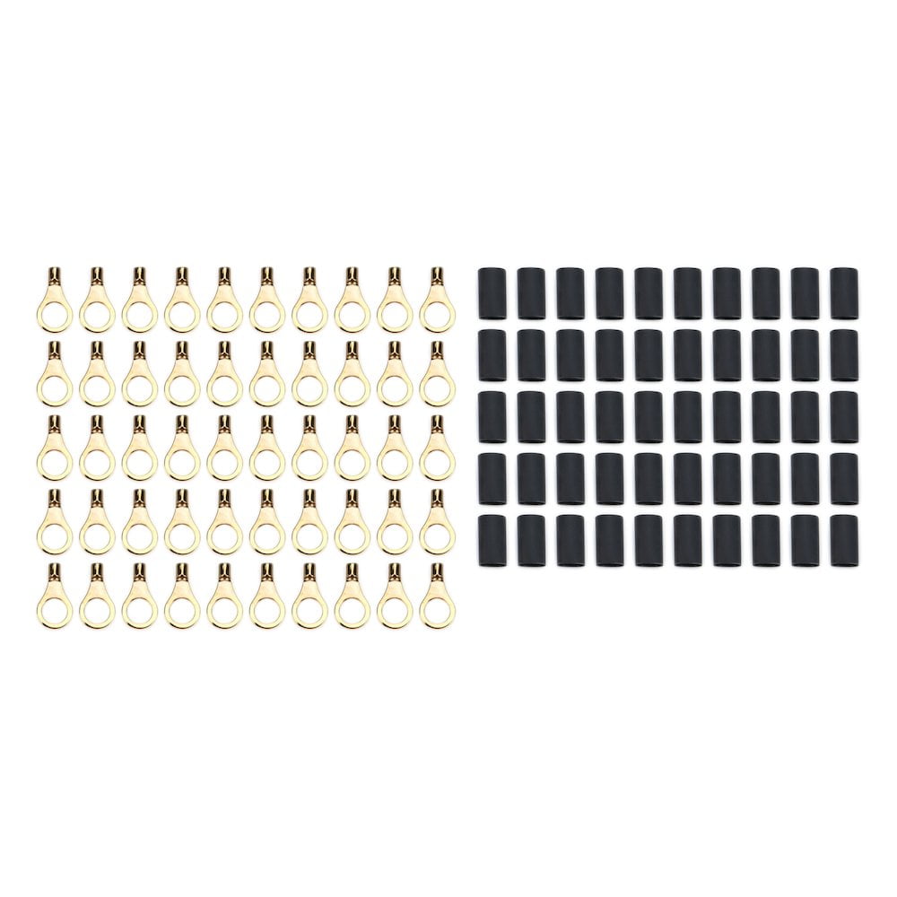 Quickcar Racing Products Ring Terminal 5/16in 14- 16 Ga w/Heat Shrink 50pk