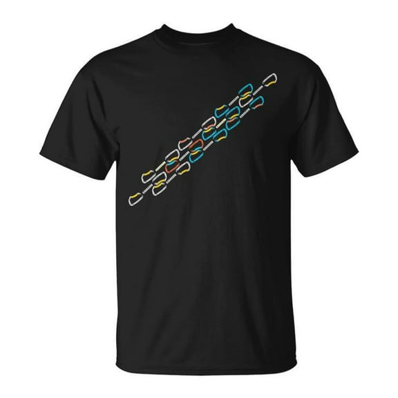 Quickdraws Climbing Gear Graphic Tee Unisex Adult Cotton Rock Climber Equipment Design T-Shirt for Outdoor Adventure Sport Casual Wear, Size 5XL, Color Black