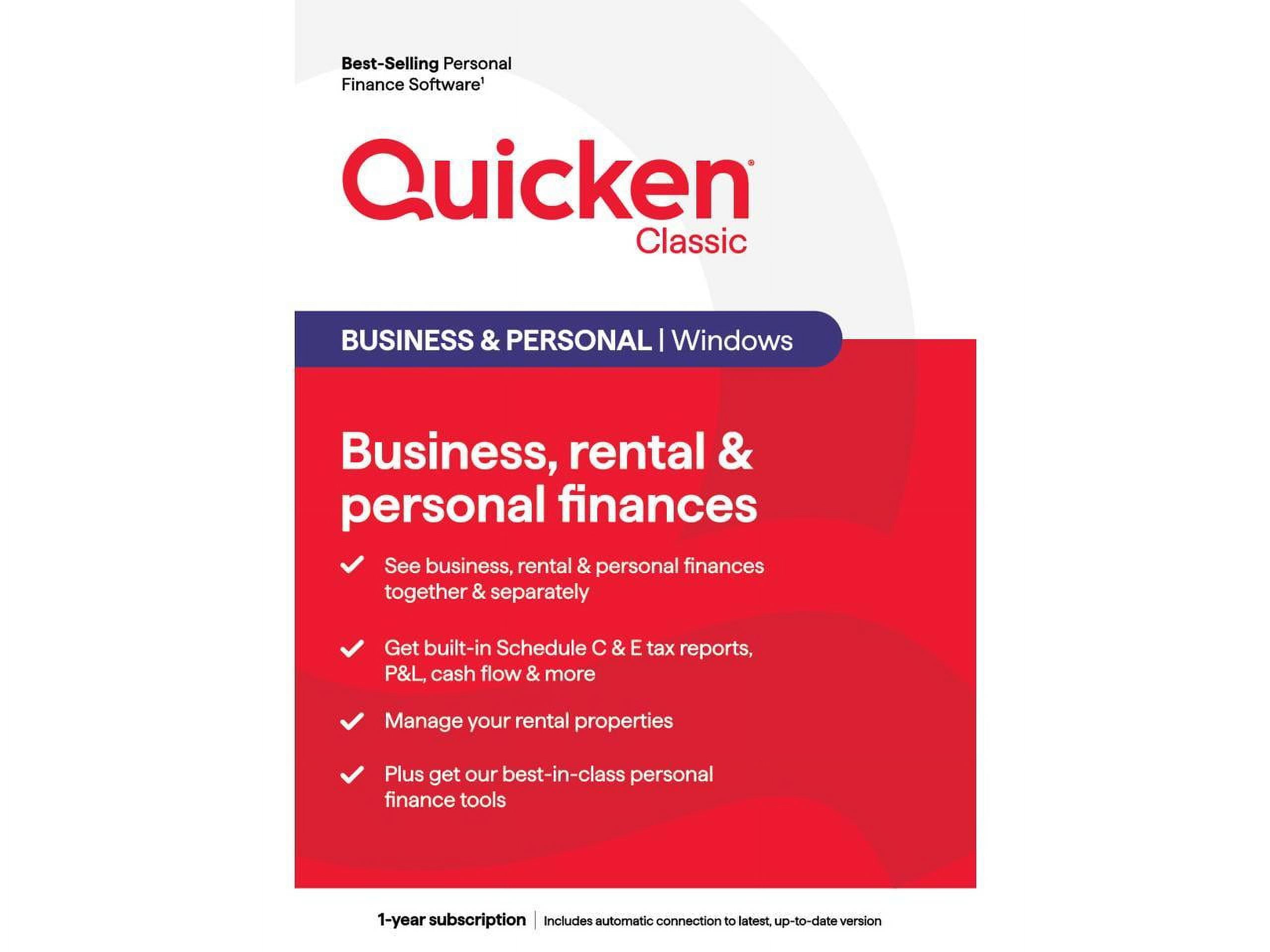 Quicken Classic Business & Personal 1 Year Subscription (Windows
