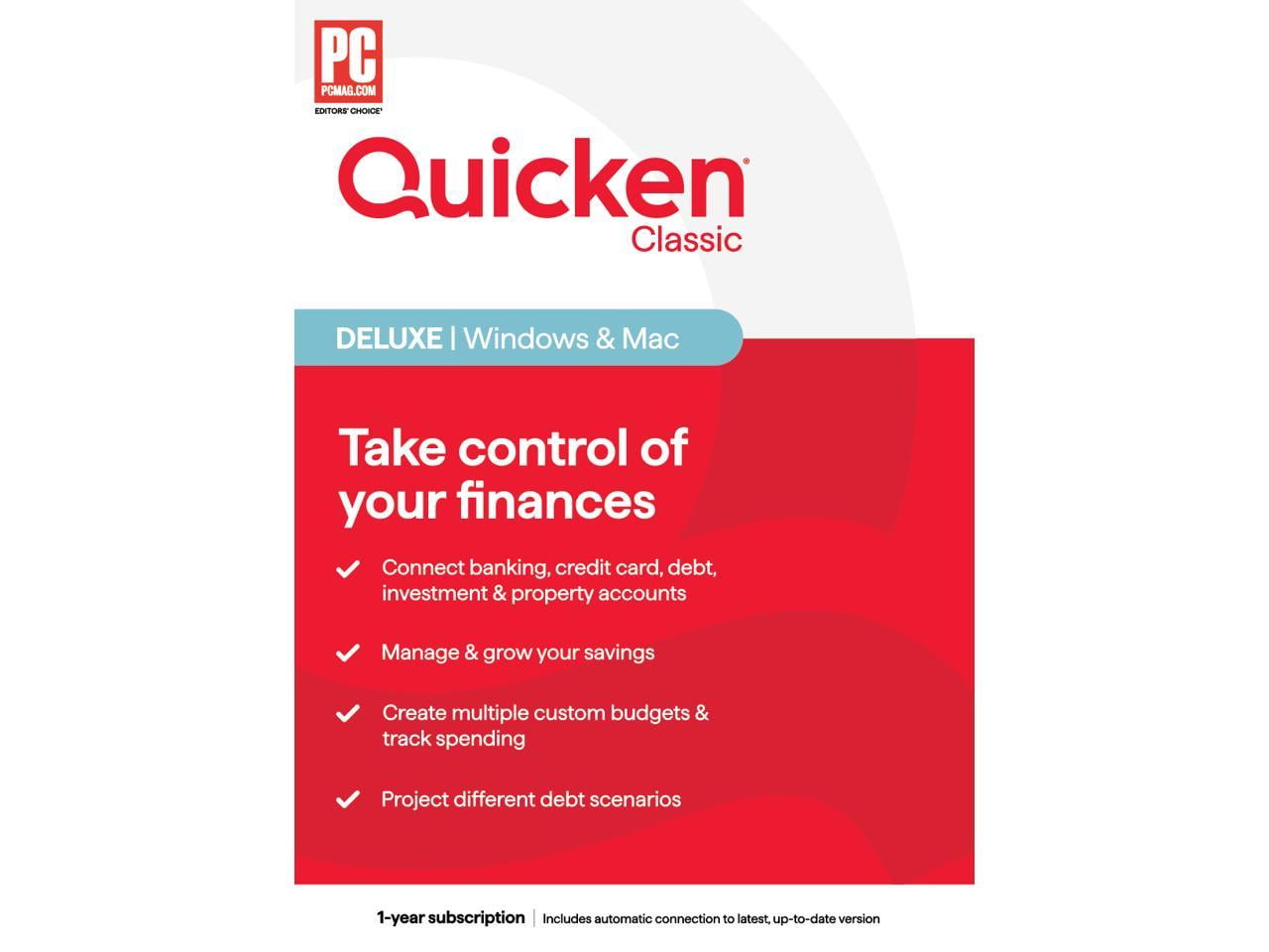 Quicken Classic Deluxe Accounting Software 1 Year Subscription