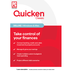 Quicken Classic Deluxe - 1 Year Subscription (Windows/Mac) [Key Card]