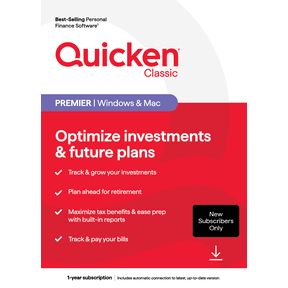 Quicken Classic Premier for Windows & Mac, New Subscribers (Digital Download)