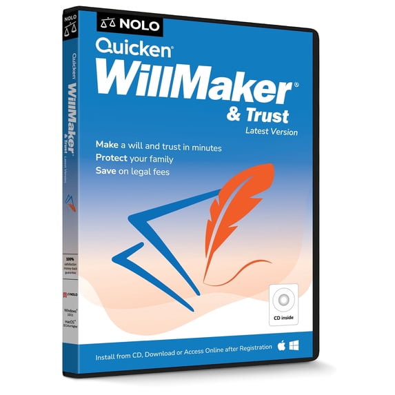 Quicken WillMaker & Trust 2026, America's #1 Estate Planning Software Windows/Mac (CD/Key Card)