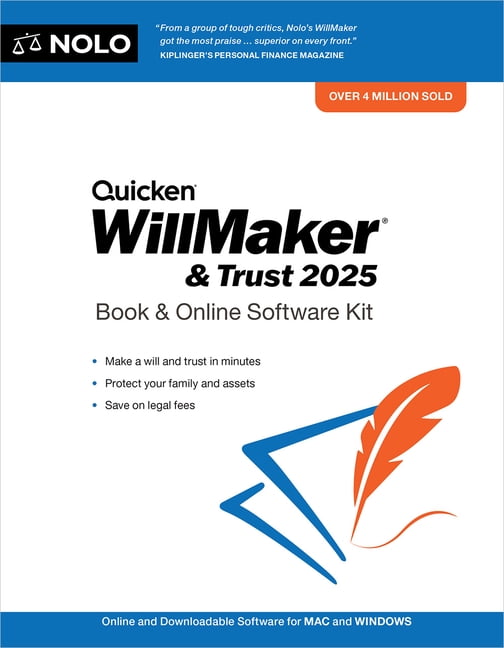 Quicken Willmaker & Trust 2025 Book & Online Software Kit (Paperback