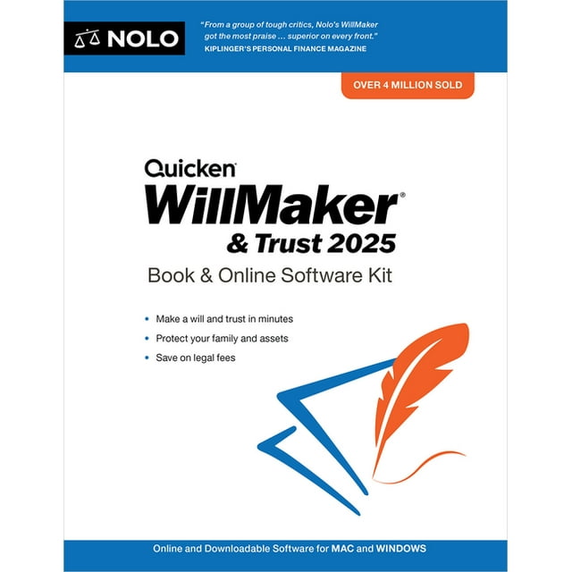 Quicken Willmaker & Trust 2025 Book & Online Software Kit (Paperback